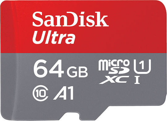 Sandisk Ultra microSDXC 64GB Geschwindigkeitsklasse 10 UHS-I 80MB/s mit Adapter