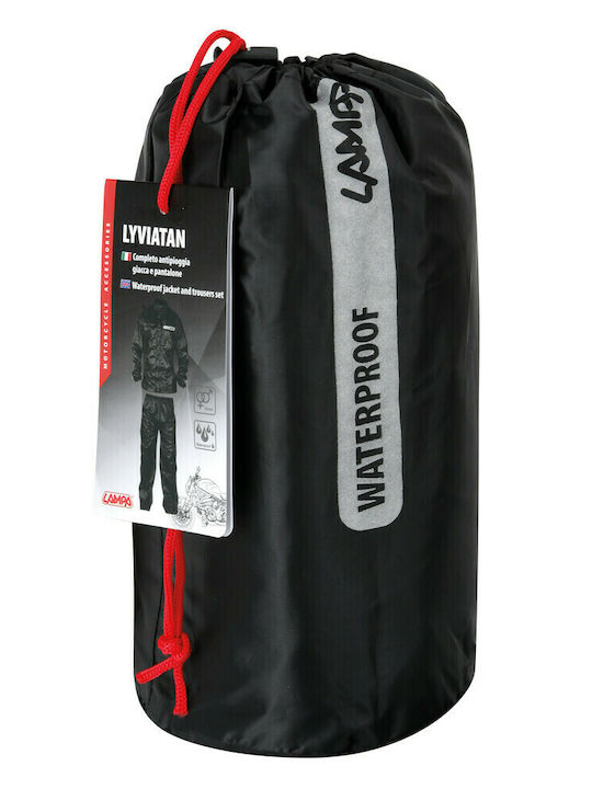 Lampa Lyviatan Set impermeabil pentru pantaloni și jachetă de motocicletă pentru bărbați Negru Culoare