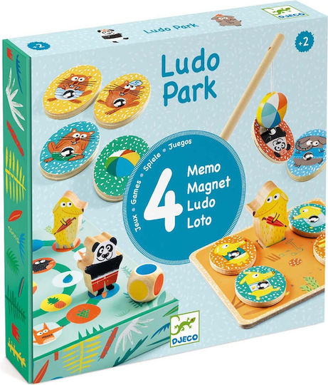 Djeco Holz-Angelspiel Ludo Park 4 Games