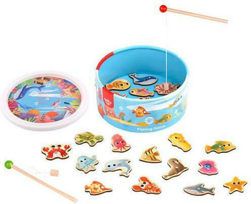 Tooky Toys Дървена Игра За Риболов Wooden Fishing Game За 3+ Години