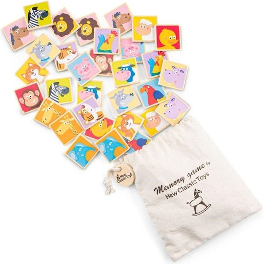 Joc de Societate Ξύλινο Παιχνίδι Μνήμης pentru 1 Jucător 3+ Ani 10830 (EN) New Classic Toys