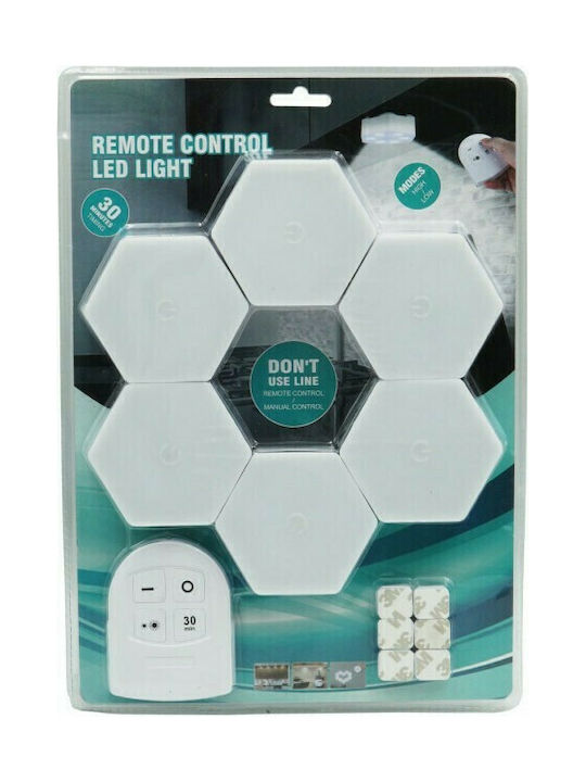 Lustră Decorativă Hexagon LED Baterie Alb