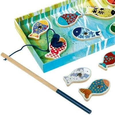Djeco Wooden Fishing Game The Wild Depths Fishing for Age 2-4