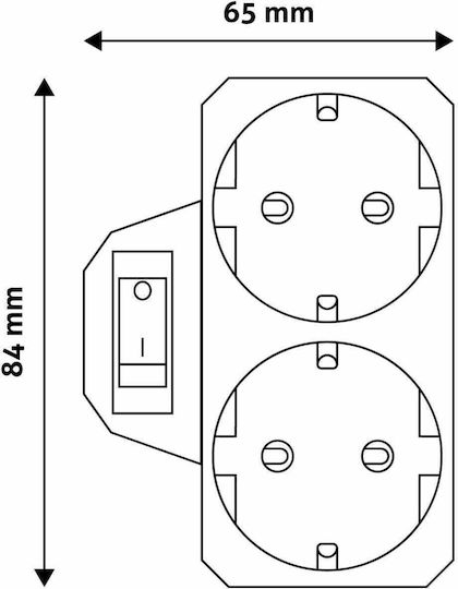 Entac EPAG-2EE-SW T-Shaped Wall Plug 2 Positions with Switch