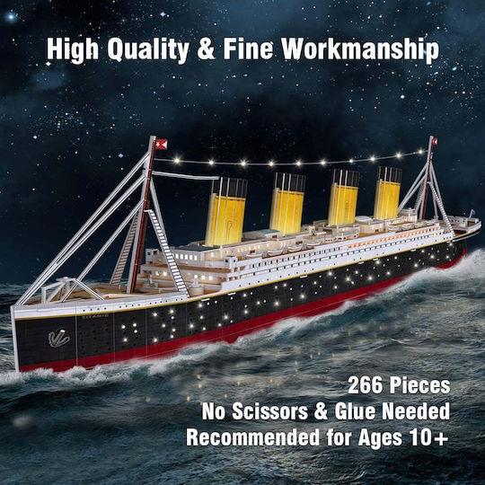 Titanic with Led Puzzle 3D 266pcs