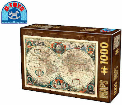 Vintage Map Puzzle 2D 1000 Bucăți