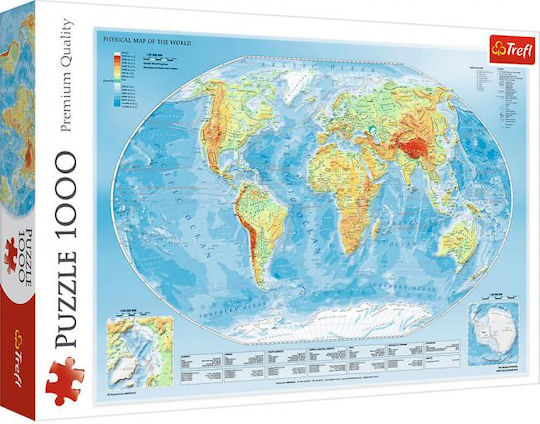 Physical Map of the World Puzzle 2D 1000 Pieces