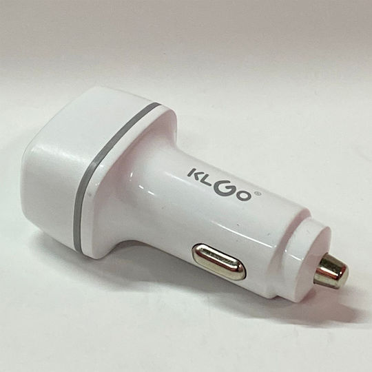 KLGO TC-10PD Φορτιστής Αυτοκινήτου Γρήγορης Φόρτισης με Θύρες: 1xUSB-A 1xType-C Λευκό Χρώμα