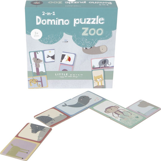 Little Dutch Domino Puzzle Zoo Εκπαιδευτικό Παιχνίδι Γνώσεων από Ξύλο για 3+ Ετών