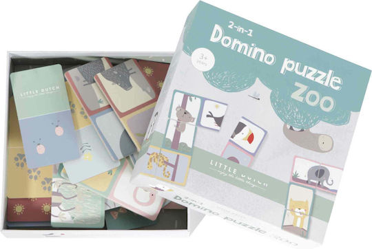 Little Dutch Domino Puzzle Zoo Εκπαιδευτικό Παιχνίδι Γνώσεων από Ξύλο για 3+ Ετών