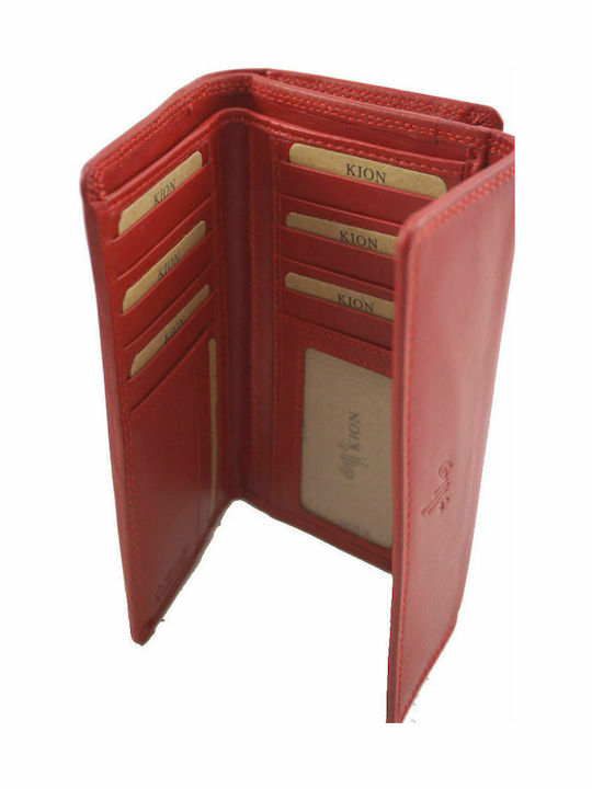 Large Leather Women's Wallet Classic Dark Red