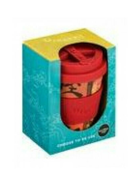 Ecoffee Cup Van Gogh Glowering Tasse Bamboo mit Deckel Rot 350ml 1Stück