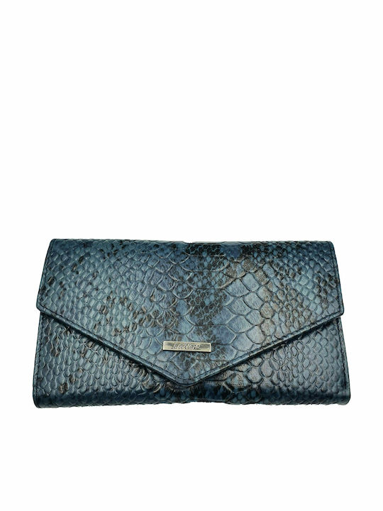 Large Leather Women's Wallet with RFID Navy Blue
