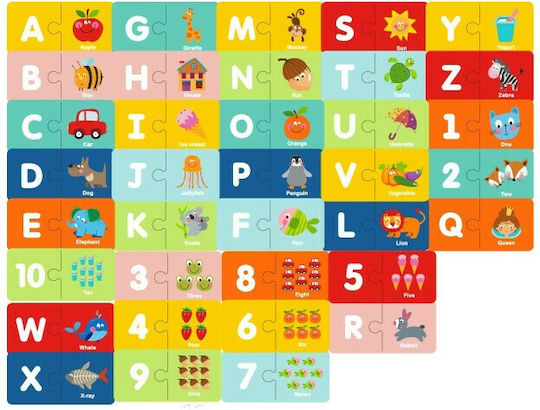 Tooky Toys Παζλ Αλφάβητο & Αριθμοί Αγγλικά Educational Game Knowledge for 1.5+ years Years Old