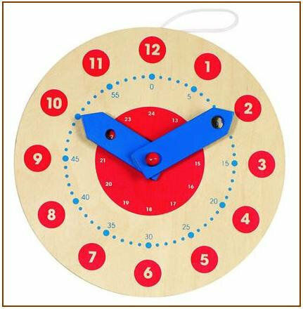Goki Learning Clock Εκπαιδευτικό Παιχνίδι Εκμάθησης Ώρας από Ξύλο για 4+ Ετών
