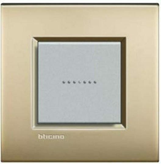 Legrand Bticino Living Light Switch Frame 1 Position Vertical Installation 2 Positions in Gold Color LNC4802OF