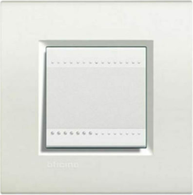 Legrand Bticino Living Light Vertical Switch Frame 1-Slot White 2 Στοιχείων LNA4802BI