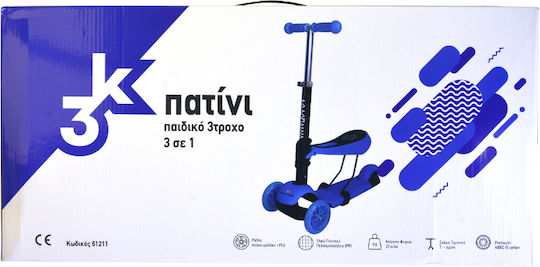 Athlopaidia Kids 3-Wheel Scooter with Seat for 3+ Years Red