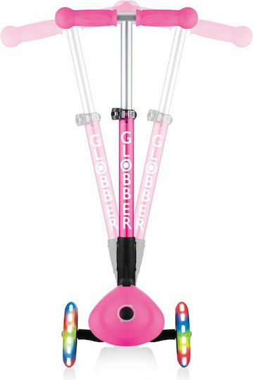 Globber Kids Scooter Foldable Junior Foldable Fantasy Lights 3-Wheel for 2+ Years Pink