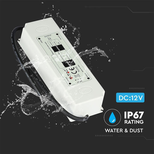 V-TAC Dimmbares LED-Netzteil Wasserdicht IP67 Leistung 75W mit Ausgangsspannung 12V