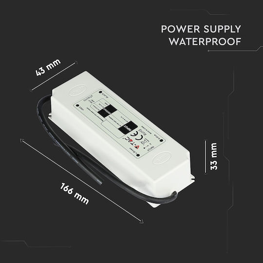 V-TAC Dimmable Τροφοδοτικό LED Στεγανό IP67 Ισχύος 60W με Τάση Εξόδου 12V