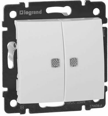 Legrand Valena 28 Recessed Electrical Lighting Wall Switch no Frame Basic Illuminated White