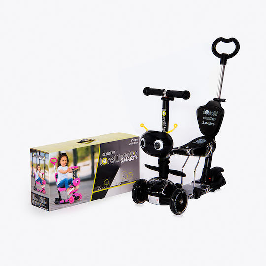 Lorelli Kids Scooter Foldable Smart Plus 2021 3-Wheel with Seat for 3+ Years Black