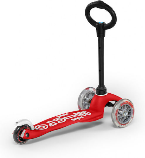 Micro Παιδικό Πατίνι Mini 3 in 1 Deluxe Τρίτροχο με Κάθισμα για 1-5 Ετών Κόκκινο