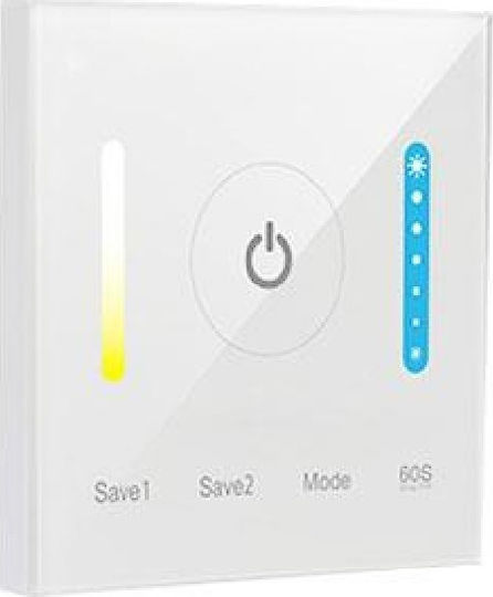 Eurolamp CCT 15A Wall Mounted LED Front Dimmer Switch Touch 360W White