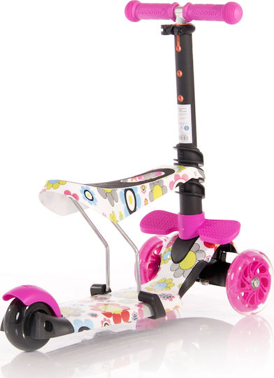 Lorelli Kids Scooter Foldable Smart 2021 3-Wheel with Seat for 3+ Years Pink