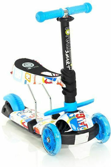 Lorelli Kids Scooter Foldable Smart 2021 3-Wheel with Seat for 3+ Years Blue