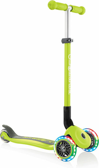 Globber Kids Scooter Foldable Primo Lights 3-Wheel for 3+ Years Green