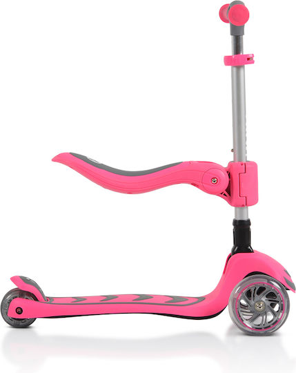 Byox Kids Scooter Foldable Kiki 3-Wheel with Seat for 3+ Years Pink