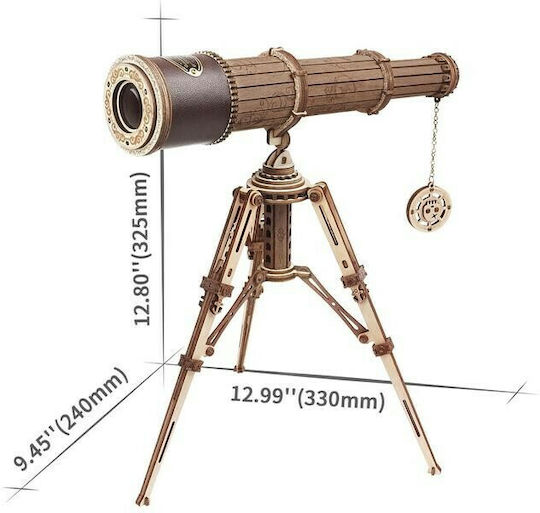 Robotime Παιχνίδι Κατασκευών Ξύλινo Monocular Telescope για Παιδιά 14+ Ετών