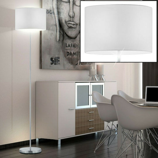 Trio Lighting Hotel Floor Lamp H160xL35cm with Socket for E27 Bulb Matte Nickel