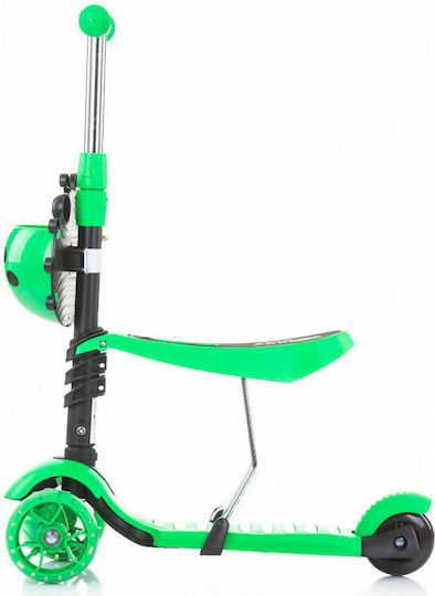 Chipolino Scuter Copii Kiddy Evo LED 3 Roți Cu Scaun Pentru 3+ Ani Verde