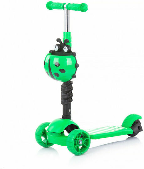 Chipolino Scuter Copii Kiddy Evo LED 3 Roți Cu Scaun Pentru 3+ Ani Verde