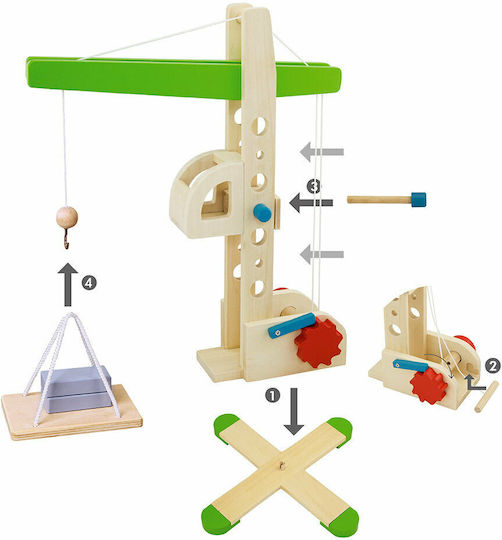 Viga Toys Παιχνίδι Κατασκευών Ξύλινo Crane για Παιδιά 3+ Ετών