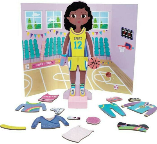 Floss & Rock Magnetic Construction Toy Dress Wooden Magnetic Doll Zoey For Children 3+ Years