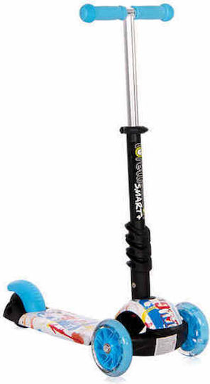 Lorelli Kids Scooter Foldable Smart Plus 2021 3-Wheel with Seat for 3+ Years Blue