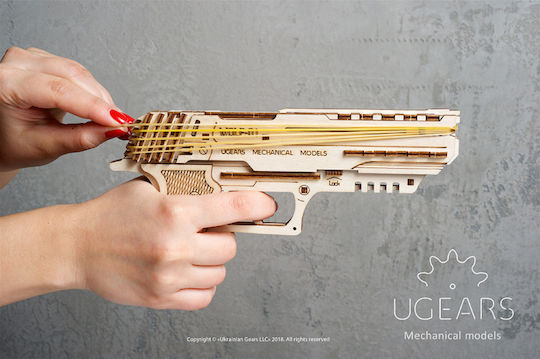 Ugears Παιχνίδι Κατασκευών Ξύλινo Handgun Wolf-01