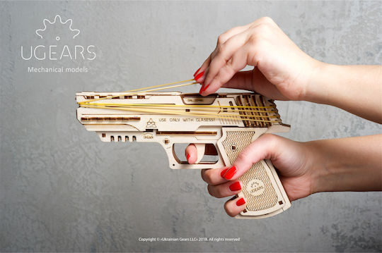 Ugears Παιχνίδι Κατασκευών Ξύλινo Handgun Wolf-01