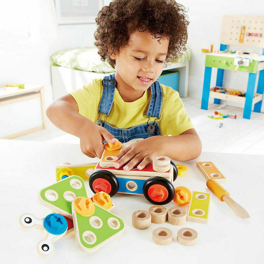 Hape Holz-Bauspielzeug Basic Builder Set für Kinder ab 3+ Jahre alt Jahren