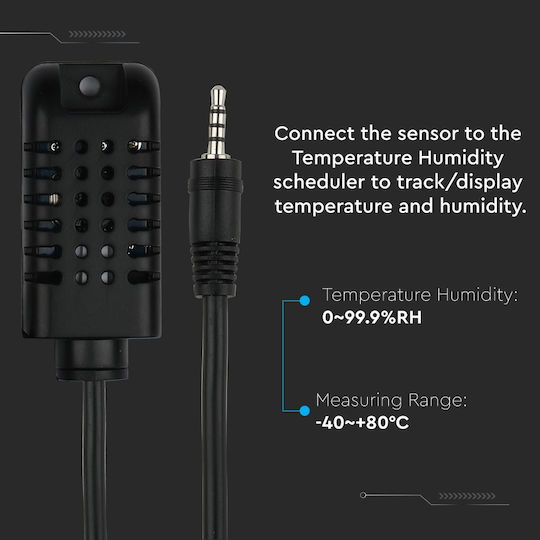V-TAC VT-5146 Temperature and Humidity Sensor Jack with Cable 0.5m