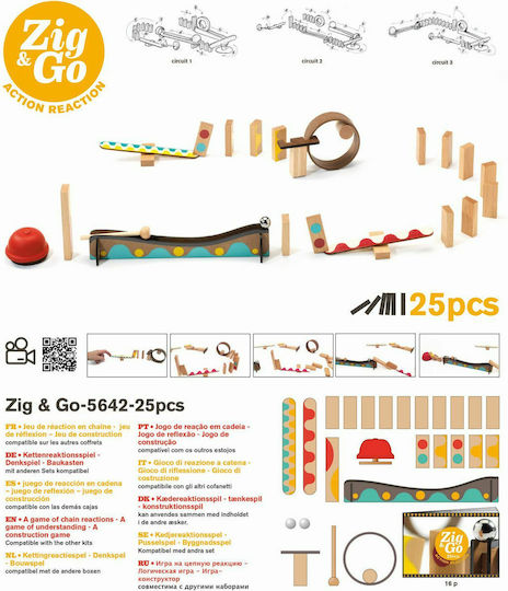 Djeco Wooden Construction Toy Zig & Go for Children 7+ years+ Years