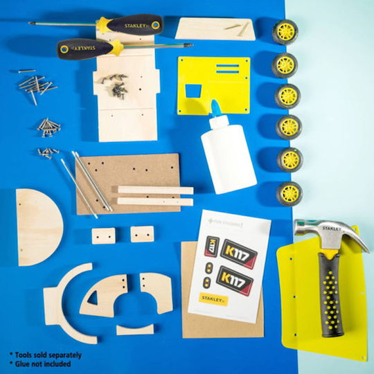 Stanley Jr Toys Παιχνίδι Κατασκευών Ξύλινo Φορτηγό με Ανατρεπόμενο Κάδο για Παιδιά 5+ Ετών