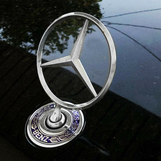 Race Axion Car Brand Logo Hood for Mercedes Benz Metal Hood Emblem 3D Screwed with Base 7.5x10.3cm