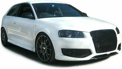 goodGo Κεντρική Μάσκα Sport Look για Audi A3 8P 2005-2008 Μαύρο Γυαλιστερό