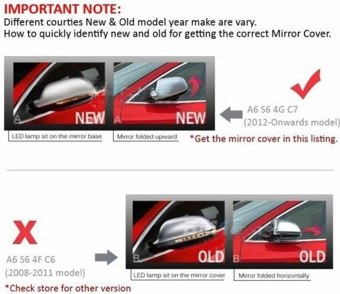 Car Brand Logo Audi A6 / RS6 Corvette C7 Mirror Covers Audi A6 4G C7 Sedan