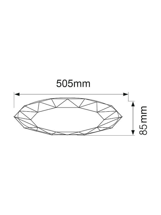 Vivalux Jewel Μοντέρνα Πλαστική Πλαφονιέρα Οροφής με Ενσωματωμένο LED σε Λευκό χρώμα 50.5cm